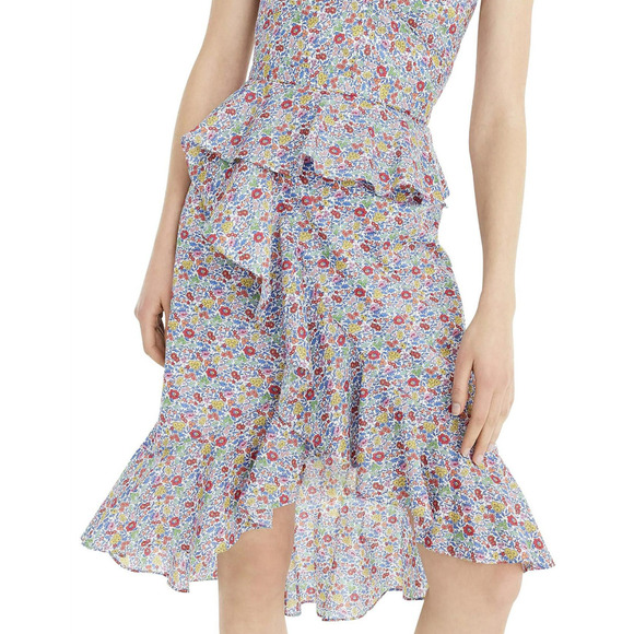 J.Crew Liberty Fabric Ditsy Rainbow Floral Print Ruffled Size 10 - Picture 3 of 9
